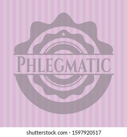 Phlegmatic pink emblem. Retro. Vector Illustration. Detailed.