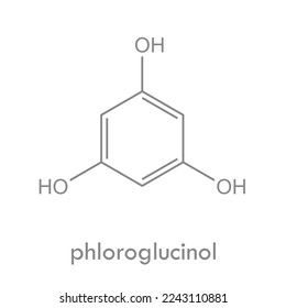 Phloroglucinol structure.  Used in pharmaceutical and cosmetic industries.