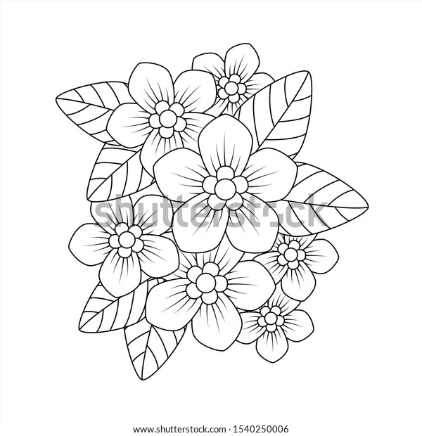 Phlox Flower Colouring Book Adults Stock Vector (Royalty Free) 1540250006 Phlox Flower Colouring Book Adults Stock Vector (Royalty Free) 1540250006