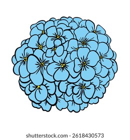 Flor de Phlox com folhas. Ilustração botânica vetorial isolada: retro, vintage, desenhado à mão, preto e branco, contorno. Para convite de casamento, cartão, impressão, tatuagem. Bela ilustração vetorial