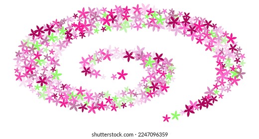 Phlox minimal flowers vector illustration. Pretty field blossom shapes isolated. Hinamatsuri Doll's Day backdrop. Trendy flowers Phlox primitive bloom. Stripy petals.