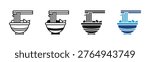 Pho Bowl icon set multiple style collection