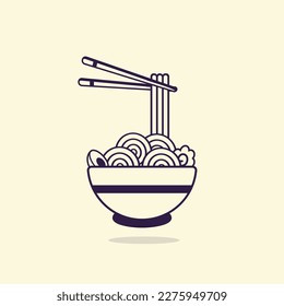 Pho Noodles Premium Vector, Best Minimal Asian Food Clip Art Vector With Creative Background Creative Hi-Quality Delicious Noodles Illustration Clip Art Design.