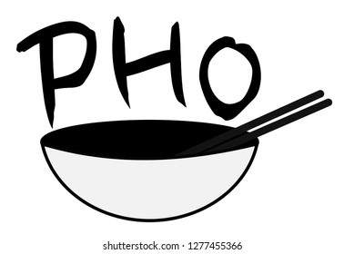 pho soup bowl and chopsticks