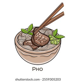 Pho is a Vietnamese noodle soup typically made with rice noodles, broth, a protein like beef or chicken, and fresh herbs.