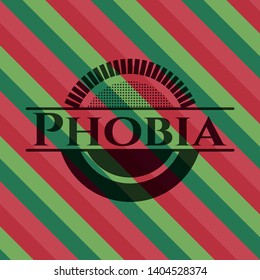 Phobia christmas emblem. Vector Illustration. Detailed.