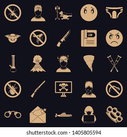 Phobia icons set. Simple set of 25 phobia vector icons for web for any design