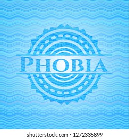 Phobia light blue water wave badge.