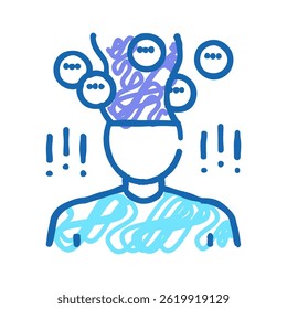phobia psychological problems doodle icon sketch vector. phobia psychological problems sign. isolated symbol illustration