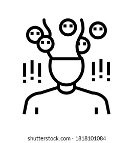 phobia psychological problems line icon vector. phobia psychological problems sign. isolated contour symbol black illustration