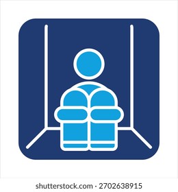 Fobias Flat Blue Icon Ilustración vectorial