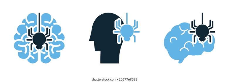 Phobias icon and Anxiety Concept Illustration Symbolizing Fear and Mental Challenges