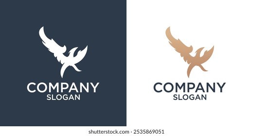 phoenic bird logo design vector