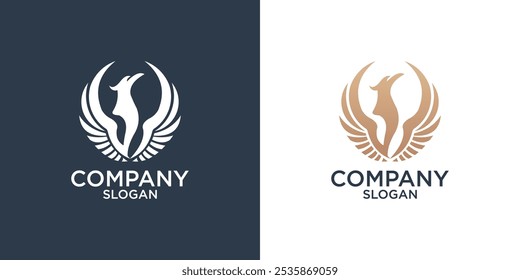 phoenic bird logo design vector