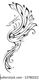 Phoenic fairy bird elegant tattoo design
