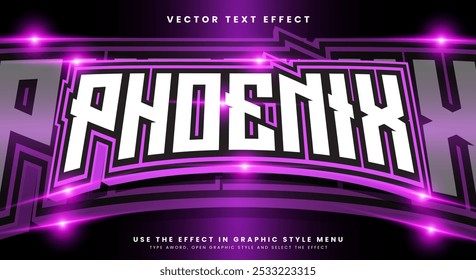 Phoenix 3D editable text effect Template lightning effect