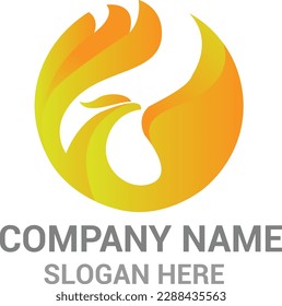 Archivo vectorial de diseño del logotipo de ave abstracta Phoenix.