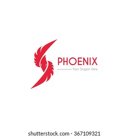 Phoenix Abstract line Logo template. Vector Illustration.