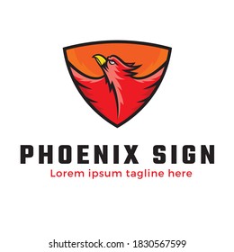 phoenix abstract logo design template