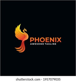 Phoenix abstract logo design template modern color
