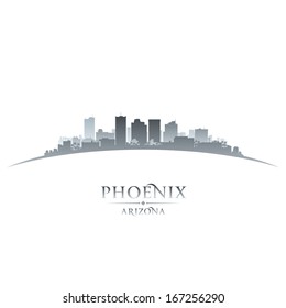 Phoenix Arizona City Skyline Silhouette. Vector Illustration