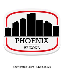 Phoenix Arizona Label Stamp Icon Skyline City Design Tourism.