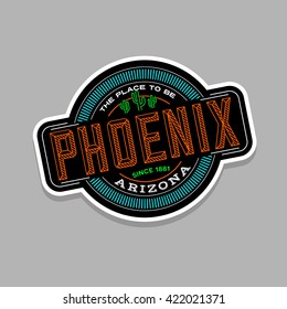 phoenix, arizona linear emblem design for t shirts and stickers