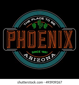 phoenix, arizona linear logo design for t shirts and stickers