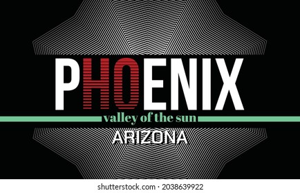 Phoenix Arizona Modern typography design in vector illustration.