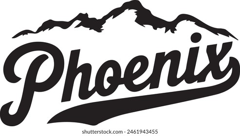 Phoenix Arizona Mountain Silhouette Vektorgrafik