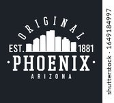 Phoenix Arizona Skyline Original. A Logotype Sports College and University Style. Illustration Design.