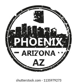 Phoenix Arizona Travel Stamp Icon Skyline City Design Tourism