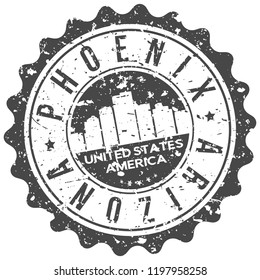 Phoenix Arizona Travel Stamp Icon City Design Tourism Export Seal