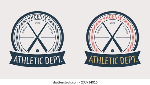 Phoenix Athletic Dept. emblem vector illustration, eps10, easy to edit