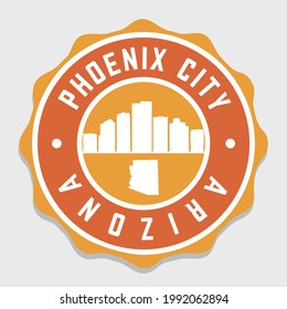 Phoenix Az Usa Badge Skyline City Stock Vector (Royalty Free ...