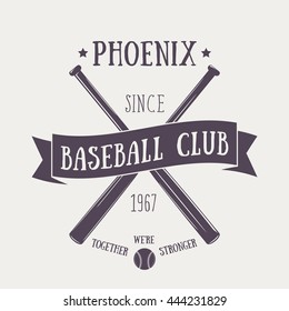 Phoenix Baseball club emblem, t-shirt print