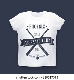 Phoenix Baseball club print on t-shirt mockup