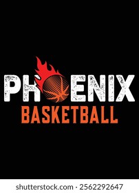 Phoenix Basketball Colorful Design Eps File.