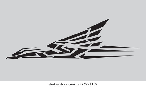 Phoenix Bird, Abstract Geometric Sharp Style