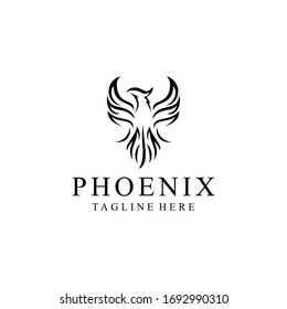 Phoenix bird abstract luxury Logo - Vector logo template