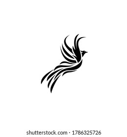 Phoenix Bird Black Simple Logo Vector Stock Vector (Royalty Free ...