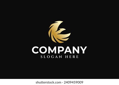 phoenix bird with circle shape logo design for professional business company