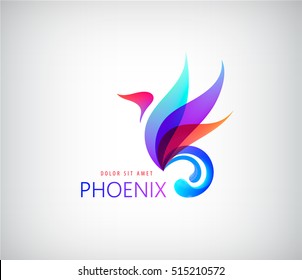 Phoenix, Bird Colorful Brand, Animal Logo, Hotel Fashion And Sports Brand Concept. Vector Design, Company Identity