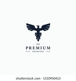 Phoenix bird concept. Design element for logo, icon, brand. Vector illustration