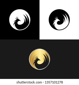 Phoenix Bird Eagle Abstract Gold Elegant Logo