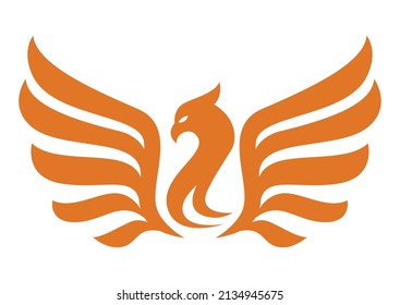 icono de silueta de emblema de ave foenix