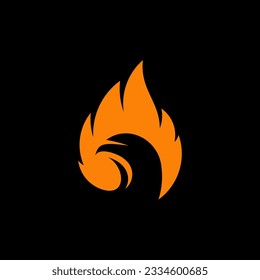 Phoenix Bird and Fire Flame Logo