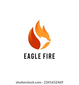 Phoenix Bird in Fire Flame Logo Design Vektorvorlage Negative Space Stil.	
