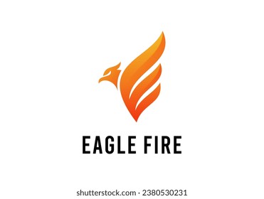 Phoenix Bird in Fire Flame Logo design vector	