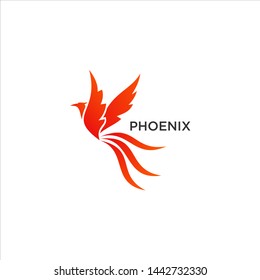 phoenix bird fire logo vector